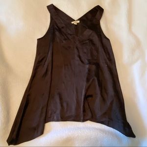 Brown silky tank top.